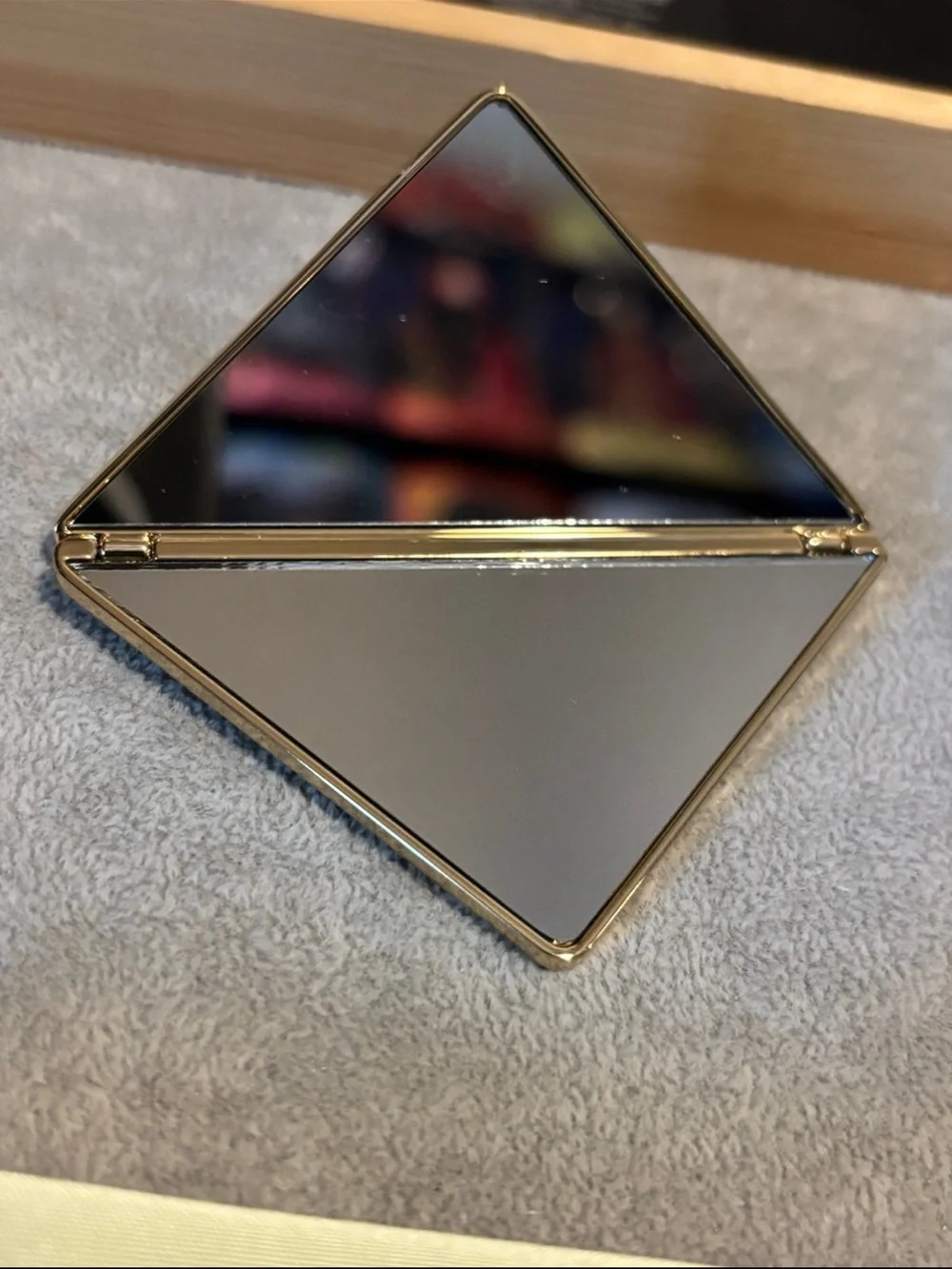 Prada Gold & Silver Triangle double sided mirror